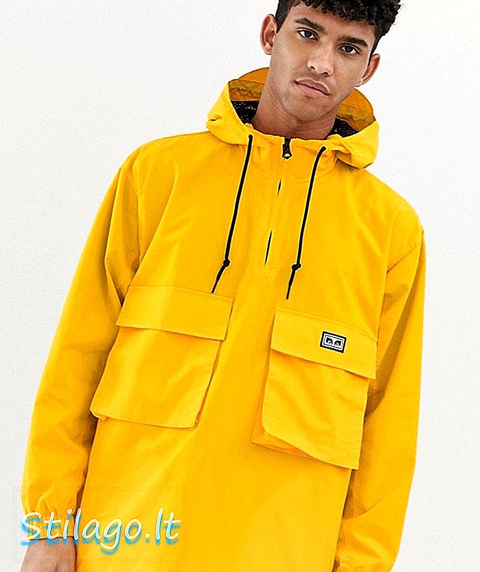 Obedeça a jaqueta de anoraque aéreo de entrada com o logotipo traseiro reflexivo em amarelo