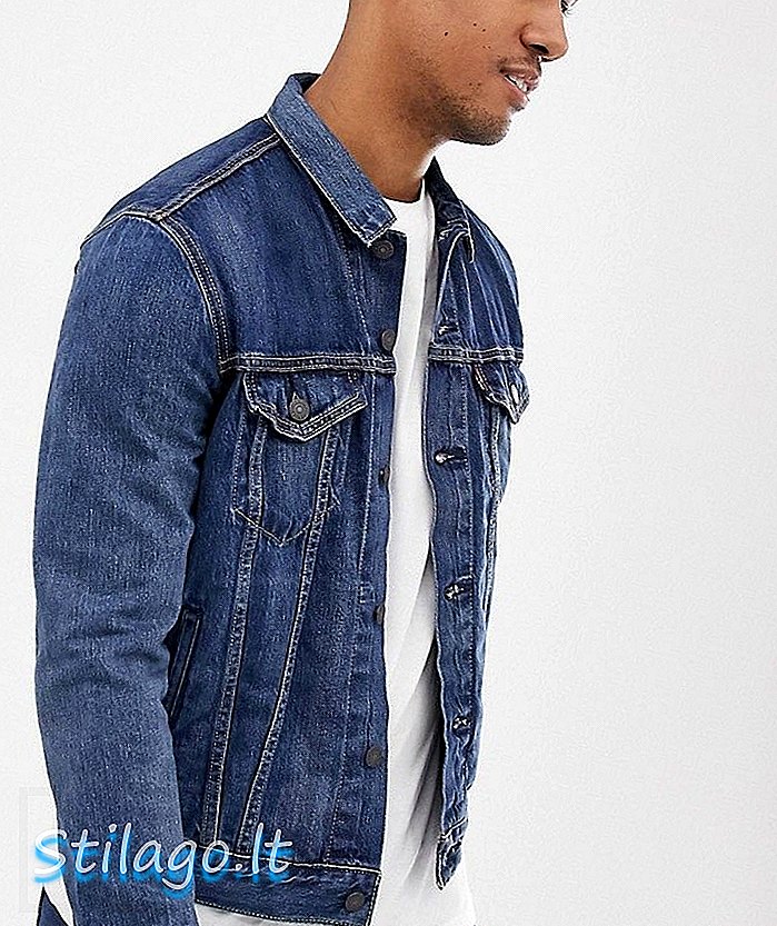 Levi's jaket trucker jaket di cuci pertengahan mayze-Blue