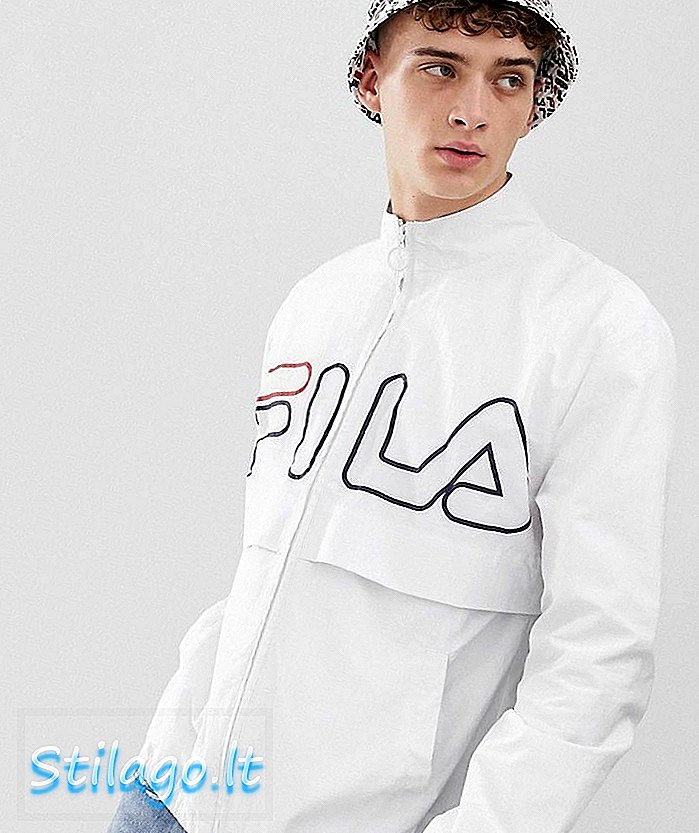 Fila Dani track jacket με μεγάλο λογότυπο σε λευκό