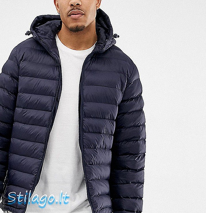 French Connection TALL Padded Hooded Jacket-Navy