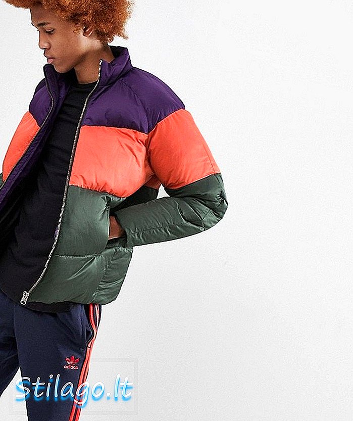 रंग ब्लॉक-बैंगनी में ASOS डिजाइन कश जैकेट