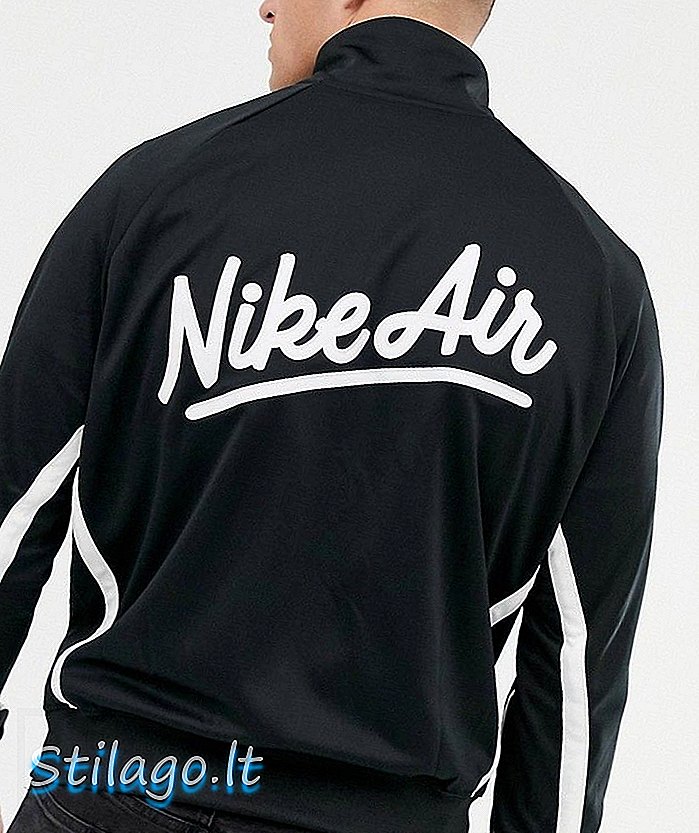 Jakna za praćenje logotipa Nike Contrast Stripe u crnoj boji