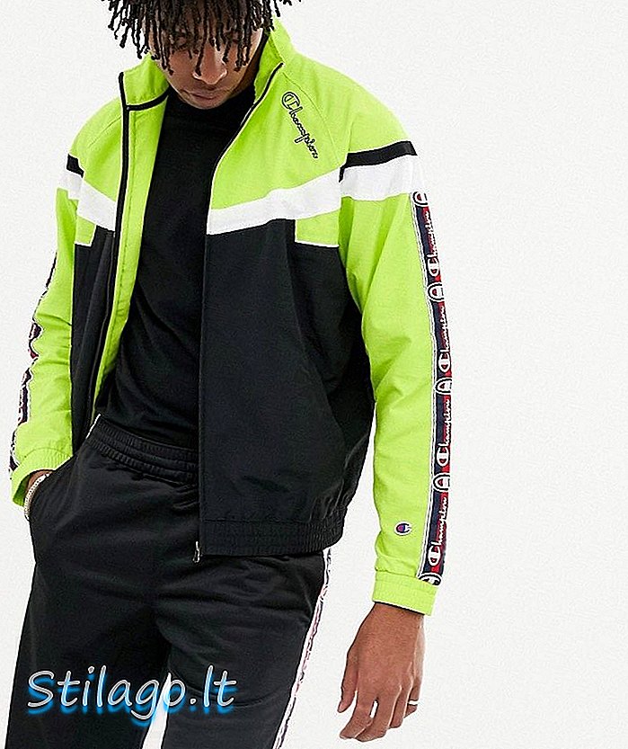 Jaket trek retro juara dengan pita hitam