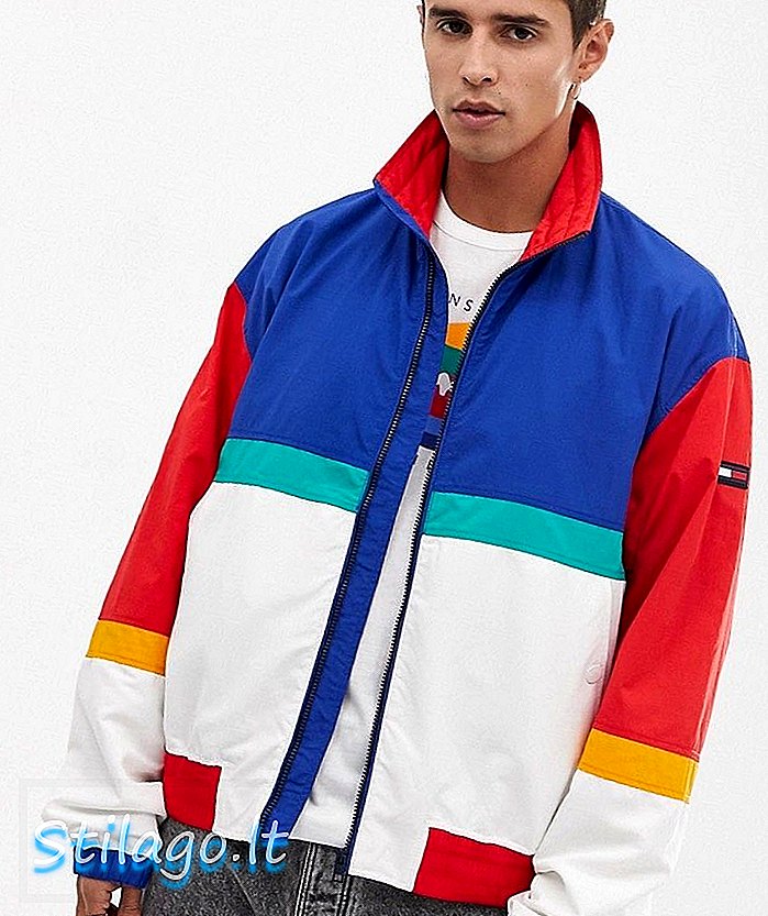 Комплетна јакна у боји Томми Јеанс пун логотипа са логотипом у бијелој боји