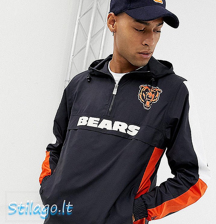 ASOS-Navy 전용 New Era NFL Chicago Bears 윈드 브레이커 재킷