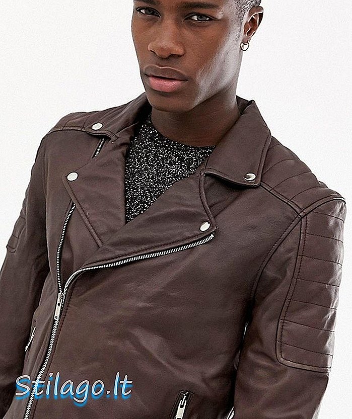 Bolongaro Trevor стьобаний з натуральної шкіряної куртки-коричневий