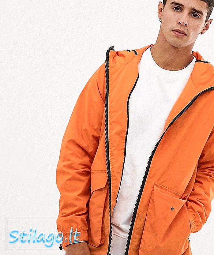 नारंगी में बेलफील्ड हल्के हुड वाली जैकेट