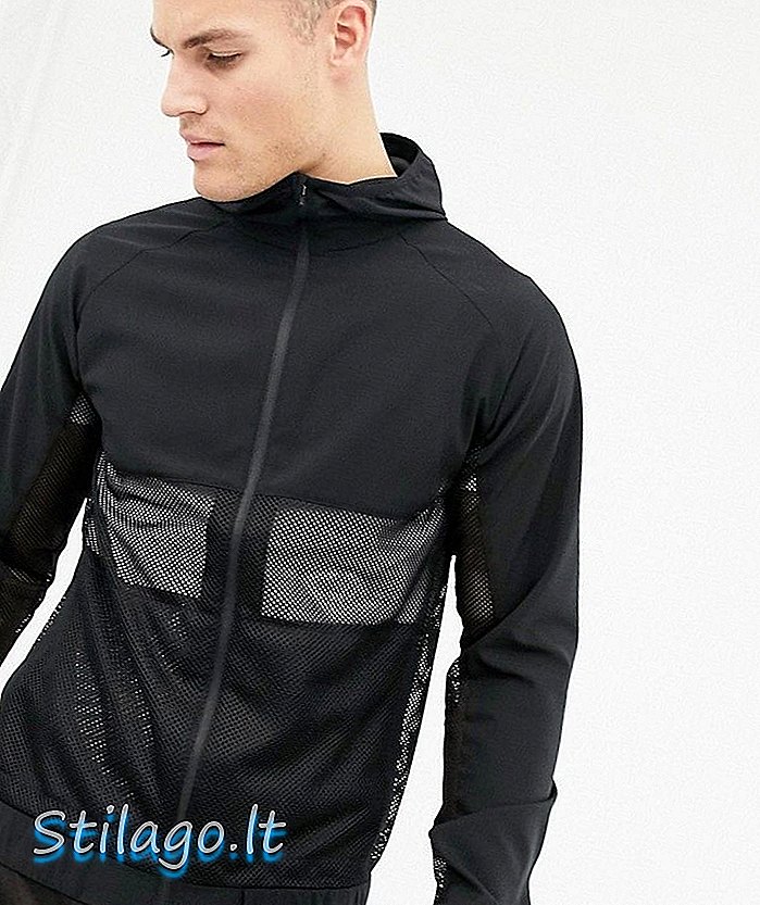 Черная спортивная куртка ASOS 4505 с дышащей сетчатой ​​вставкой