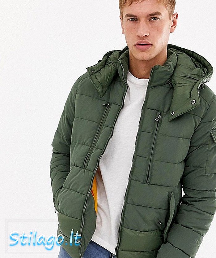 Jack & Jones pufferjakke i khaki-grønn