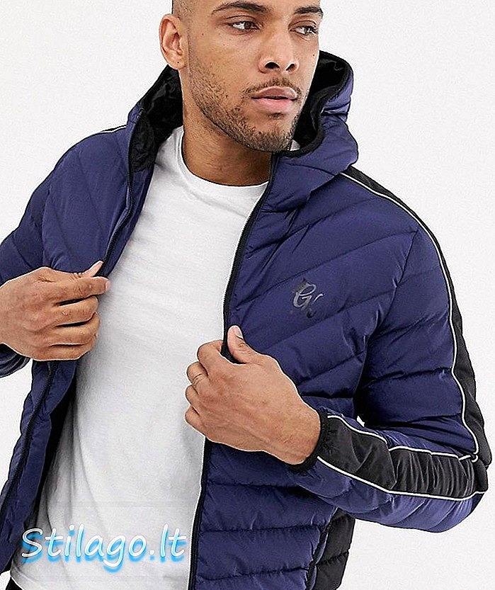 Gym King axwell hooded puffer jacket-Navy