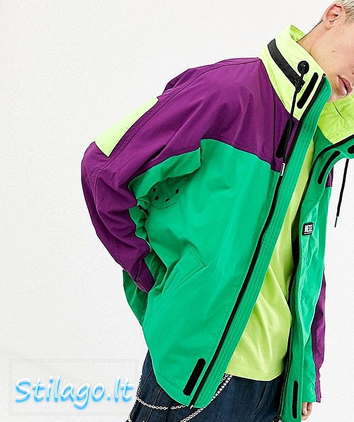 Gizli başlıklı çoklu dizel J-Futoshi neon renkli blok ceket