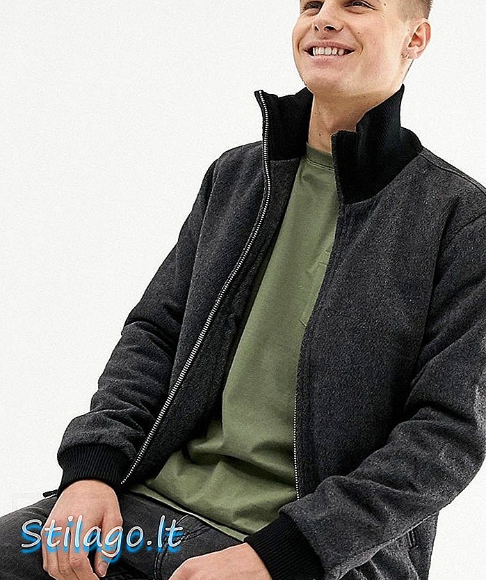 Čisto rezano jakna Copenhagen Premium Wool Twill Bomber-siva
