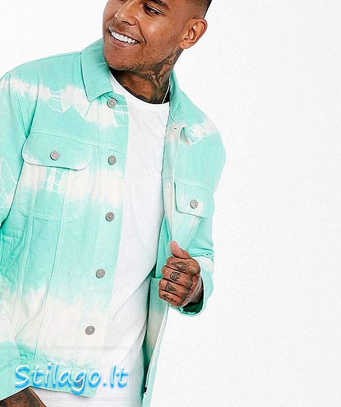 ASOS DESIGN - Veste en jean western oversize en tie dye - Vert