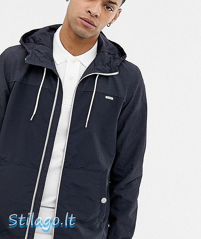 Легкая куртка с капюшоном Esprit темно-синего цвета, цвет блок-синий