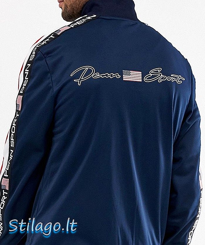 Trak jakna Penn Sport v mornarski barvi s stransko črto