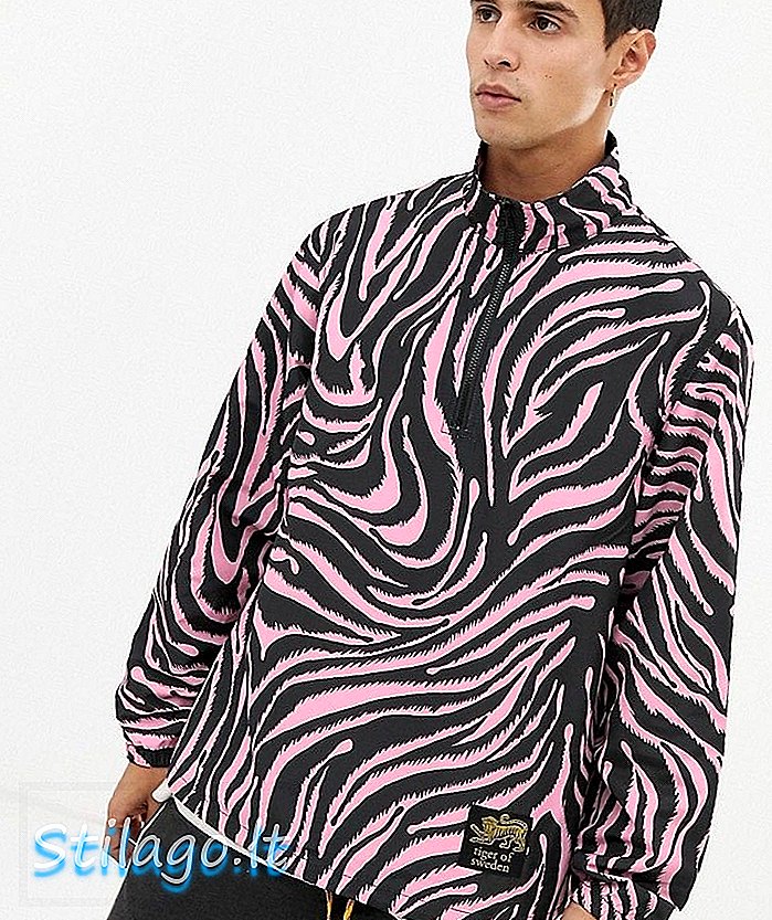 Tiger of Sweden Jeans tiger print jakna s kapuljačom u ružičastoj boji