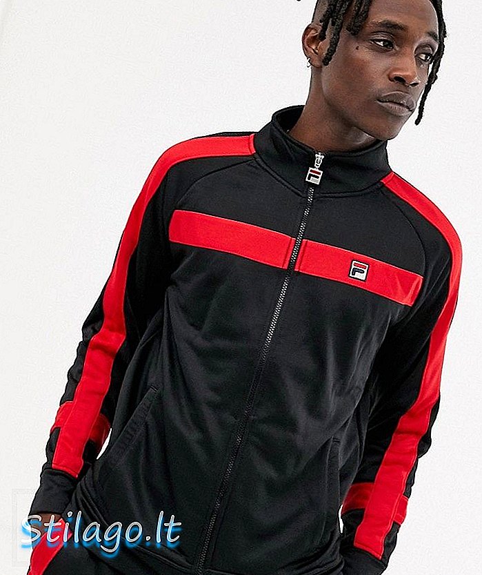 Jaket track Fila Renzo dengan taping hitam