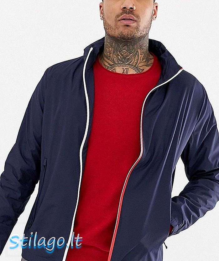 Tommy Hilfiger crveno-bijeli patentni zatvarač kroz jaknu-plavu