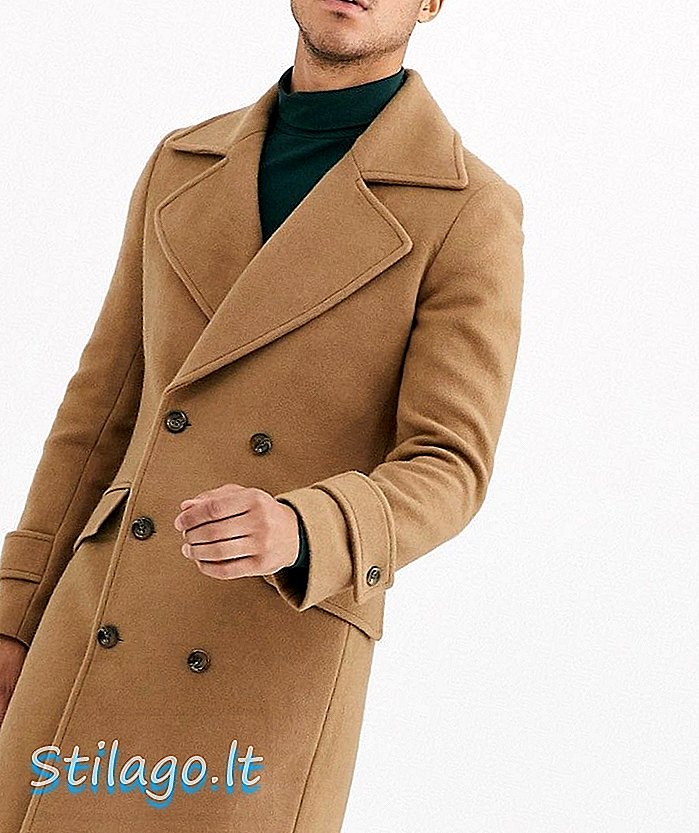 Gianni Feraud prémiový klopový vojenský kabát s klopou - hnědý