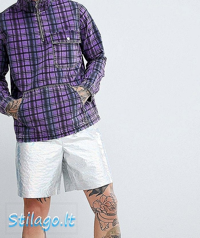 ASOS DESIGN - Coupe-vent en jean à carreaux violets