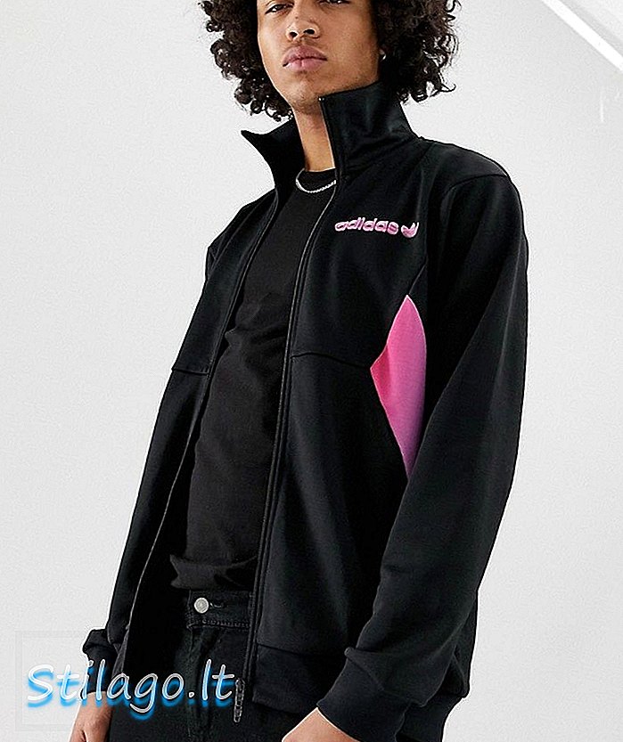 Graficzna kurtka dresowa adidas Originals w kolorze czarnym