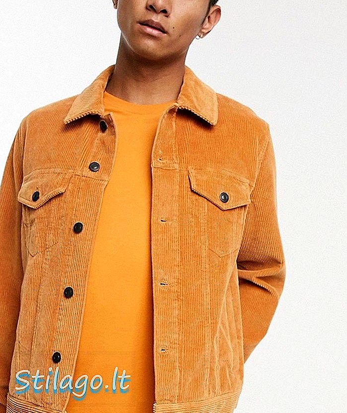 ASOS DESIGN kabelska zahodna jakna v gorčično-rumeni barvi