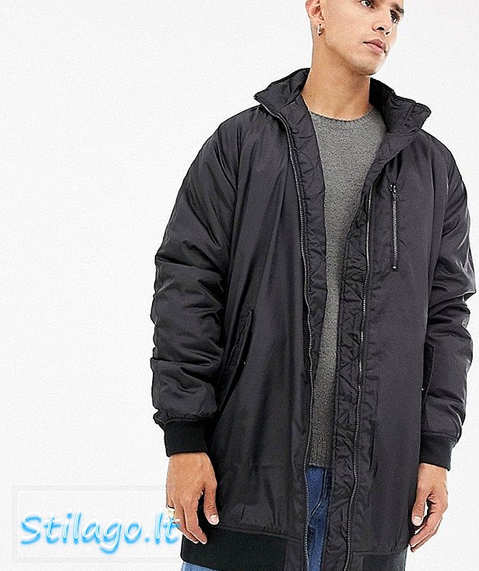 Stradivarius Funnel Neck Jacket In Black