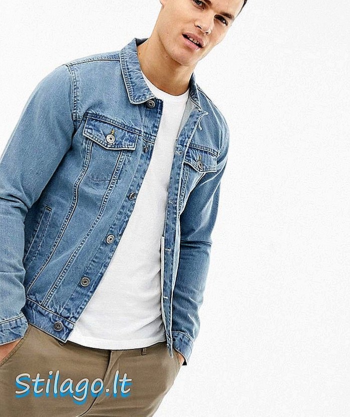 Soul Star slim fit džinsa jaka ar zilu mazgāšanu