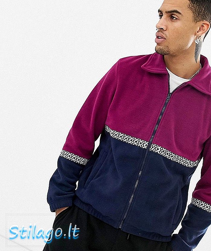 Kolejny wpływ Zip Zip Fleece Jacket-Purple