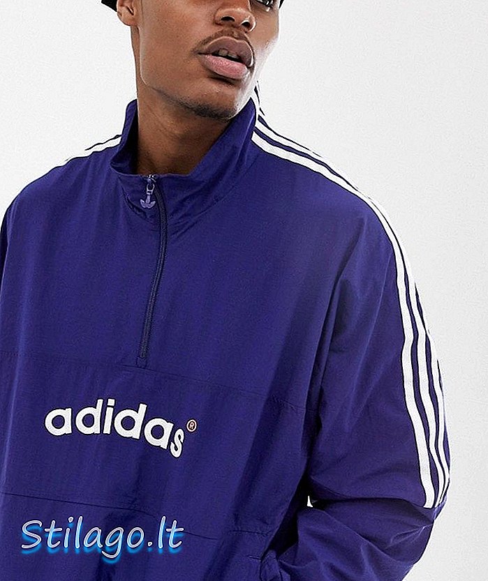 geacă adidas originals cu logo-uri brodate și panouri în bleumarin