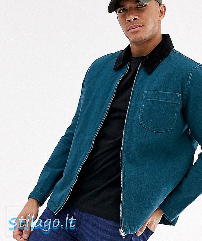 ASOS THIẾT KẾ zip qua áo khoác màu xanh lục