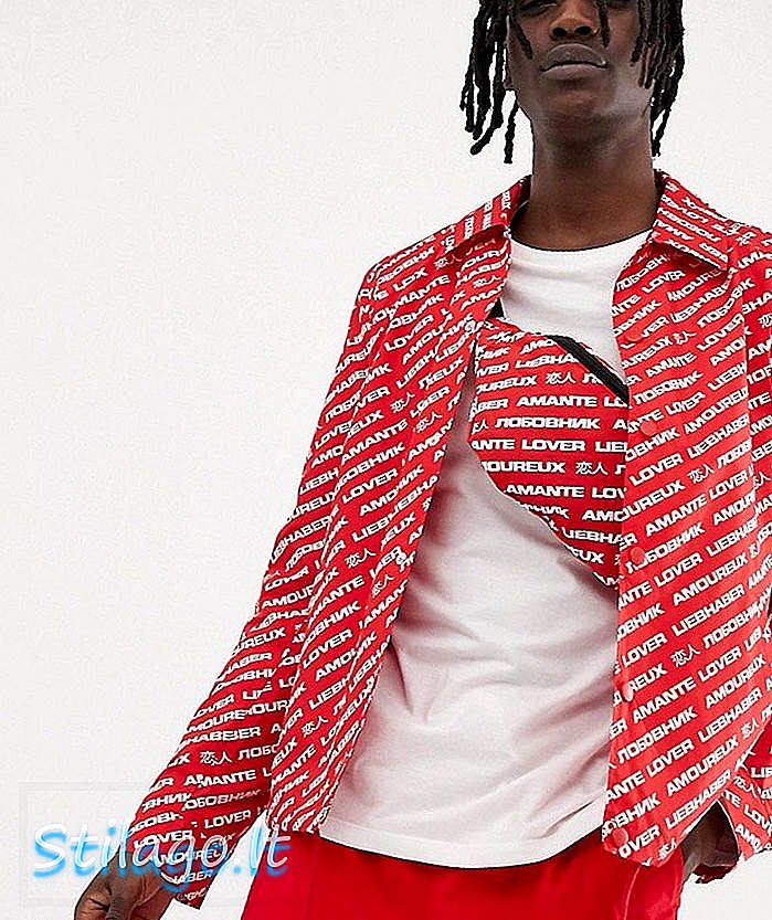 Футбольна куртка ASOS DESIGN з принтами червоного кольору