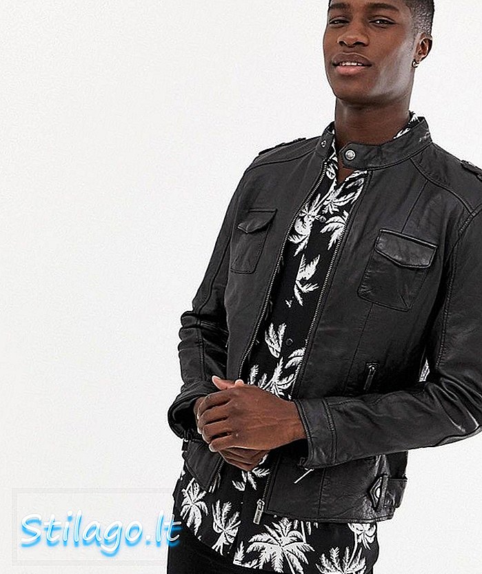 Bolongaro Trevor четыре кармана из натуральной кожи куртка-черный