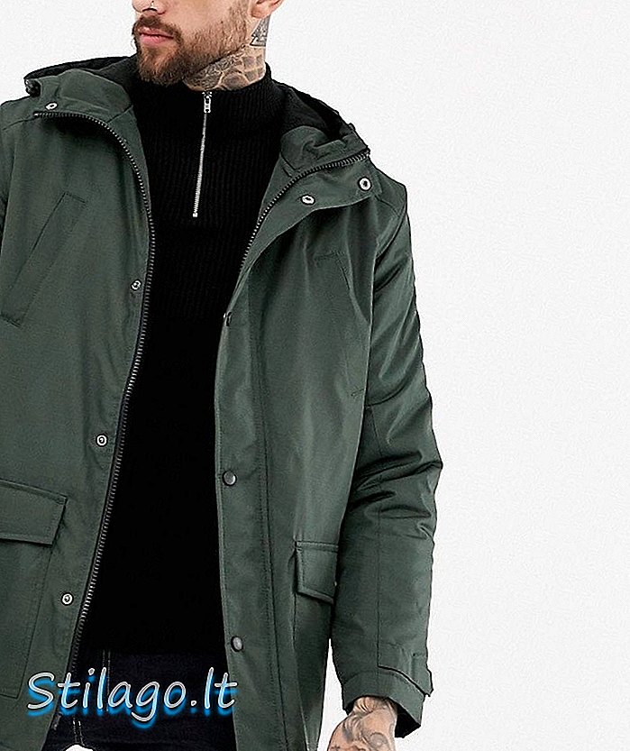 ASOS DESIGN vadderad parka i skoggrönt