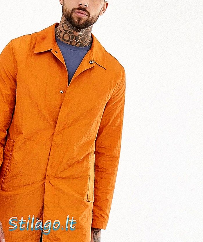 ASOS DESIGN ľahký zákopový kabát v pálenej oranžovej farbe