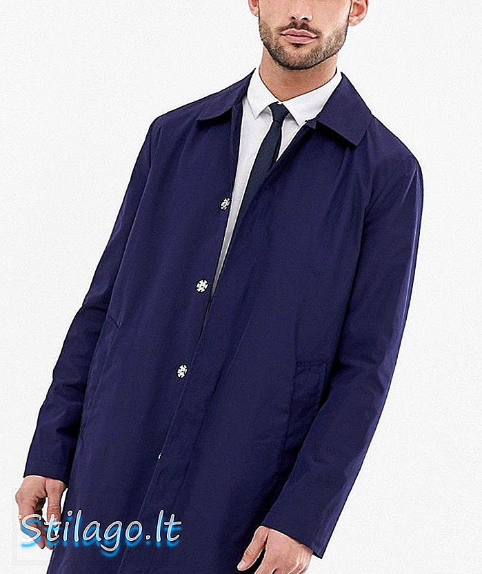 ASOS DESIGN - Trench-coat résistant à la douche - Bleu marine