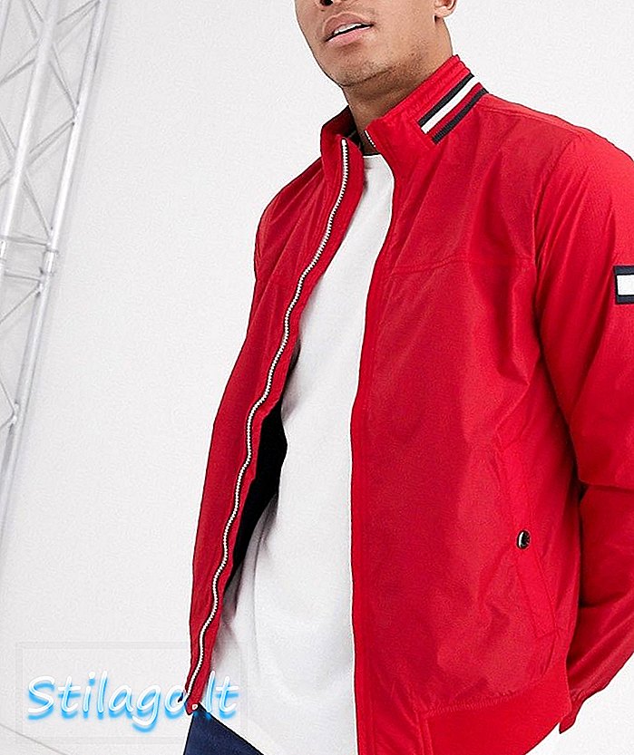Томми Хилфигер најлонска бомбашка јакна-црвена