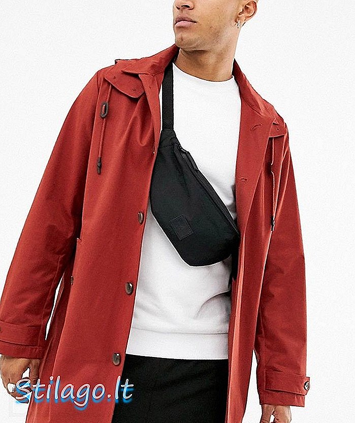 ASOS DESIGN trench coat dengan kap yang dapat dilepas dengan warna karat-Orange