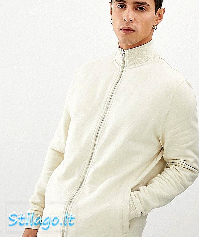 ASOS DESIGN melacak jaket jersey berwarna krem