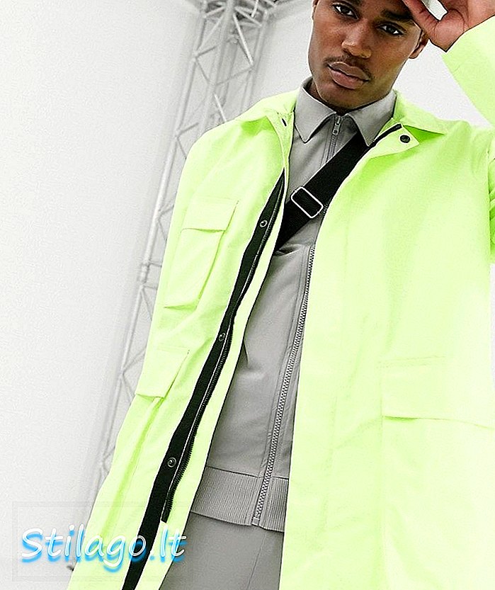 Kabátový příkop ASOS DESIGN v neonově zelené barvě