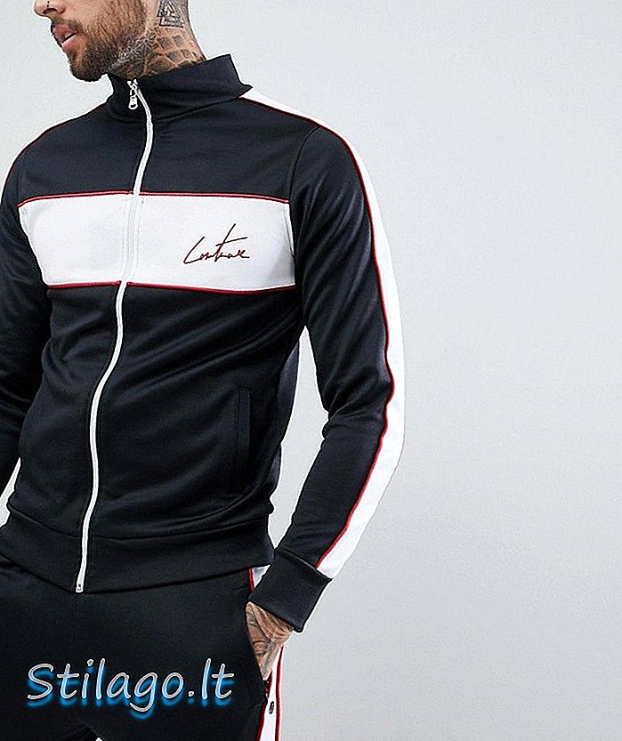 Спортивная спортивная куртка Couture Club черного цвета с боковой полосой