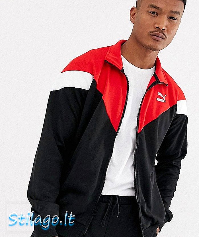 Puma Iconic track jacket σε χρώμα μπλοκ-Μαύρο