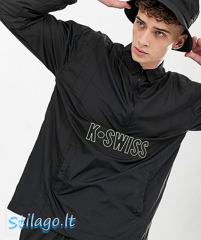 K-Swiss Flaxton polokošelová zimná bunda v čiernom prevedení