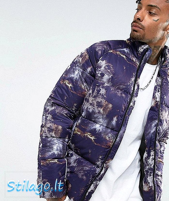 ASOS Puffer In All Over Print Purple