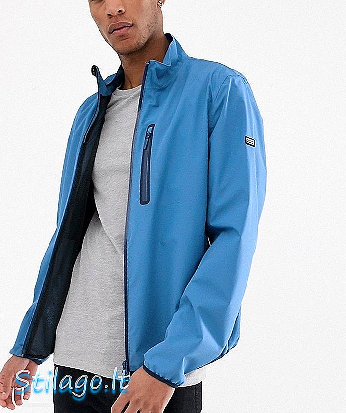 Jacheta impermeabilă cu buzunar Barbour International Ranson în albastru-gri