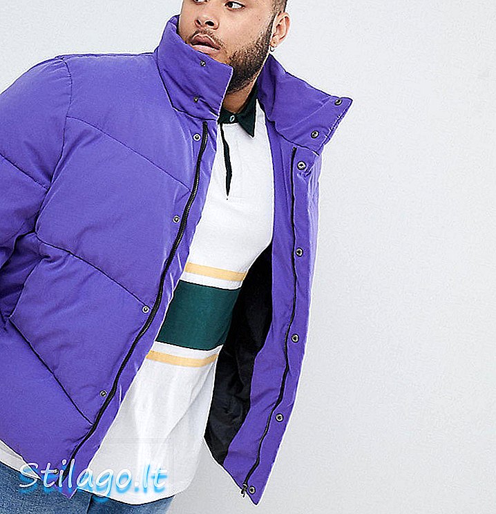 ASOS DESIGN Plus jaket puffer besar berwarna ungu