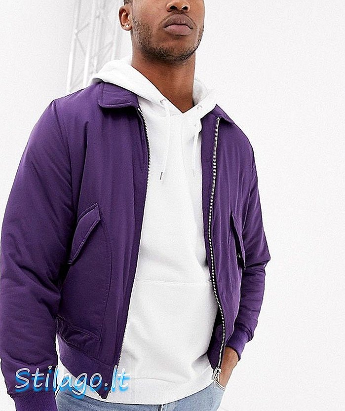 Bombažna jakna ASOS DESIGN v vijolični barvi