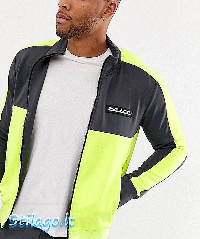 Zip noite painel de néon viciado através de agasalho jacket-Multi