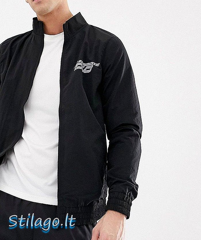 ASOS 4505 jaqueta de pista de teixit amb estampa reflectant-Negre