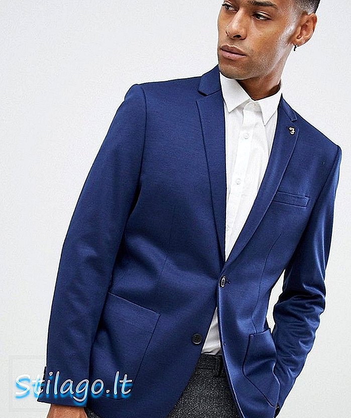 Blazer subțire Farah în tricou premium bleumarin